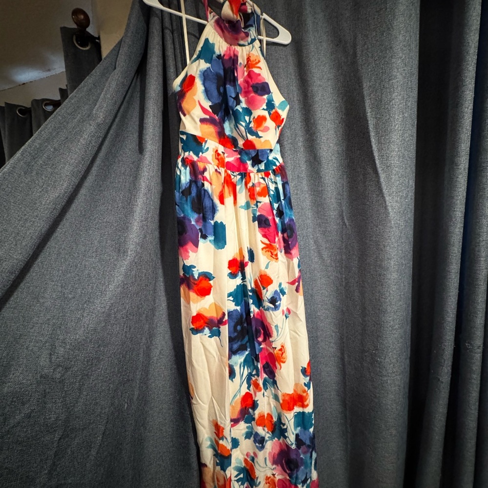 Floral Halter Maxi Dress